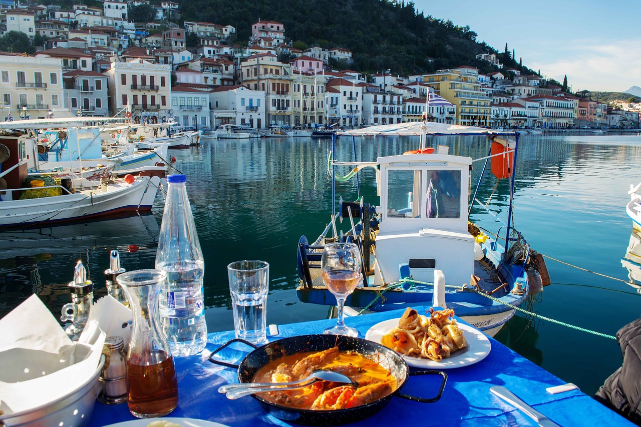 seafood greece boat free photo