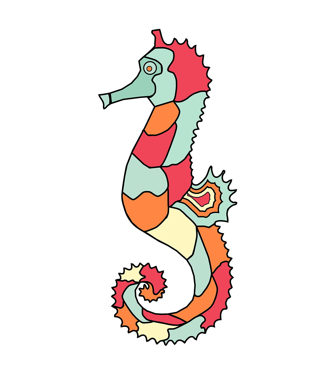 seahorse clipart cartoon free photo