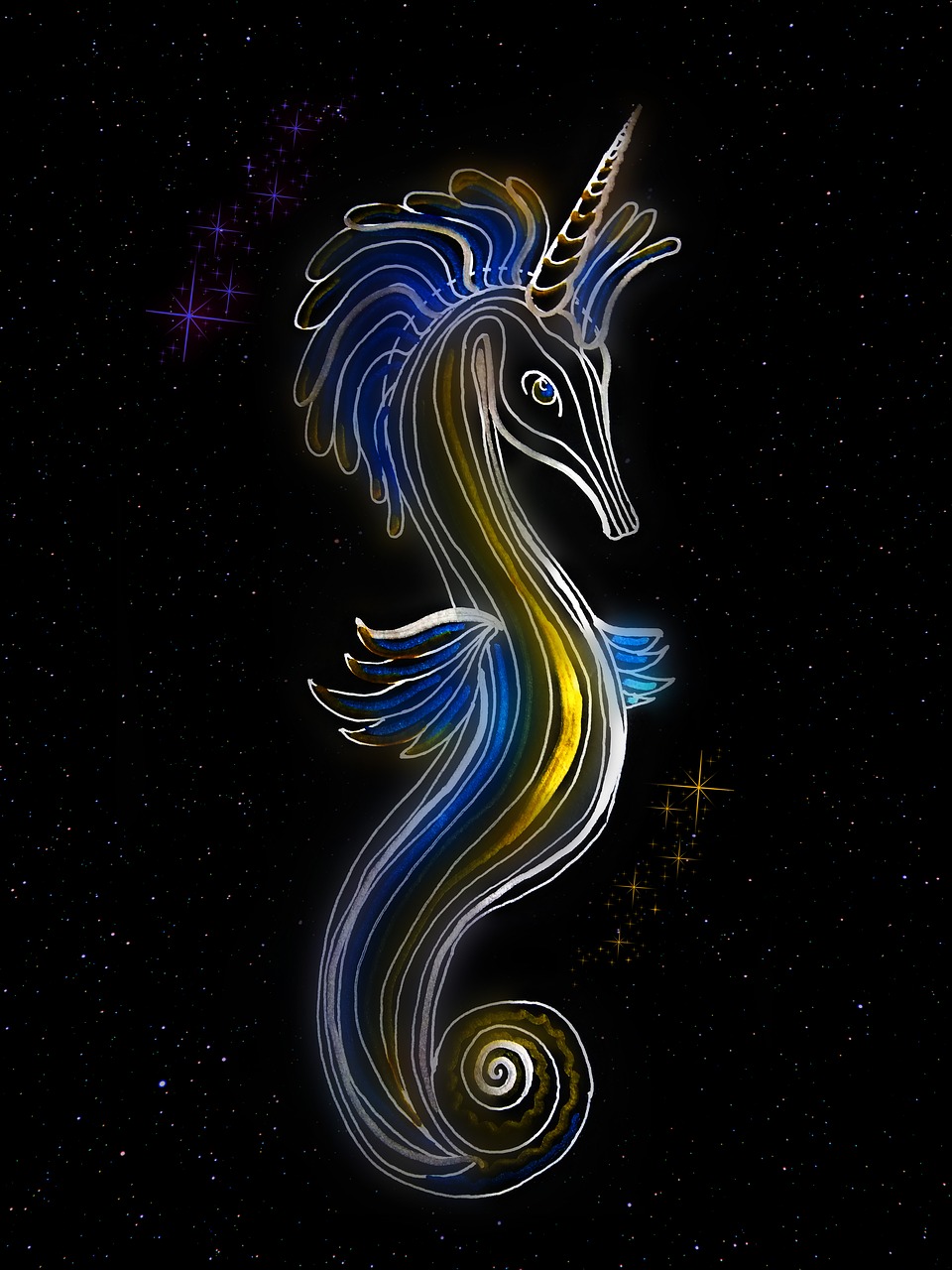 seahorse  unicorn  magic free photo