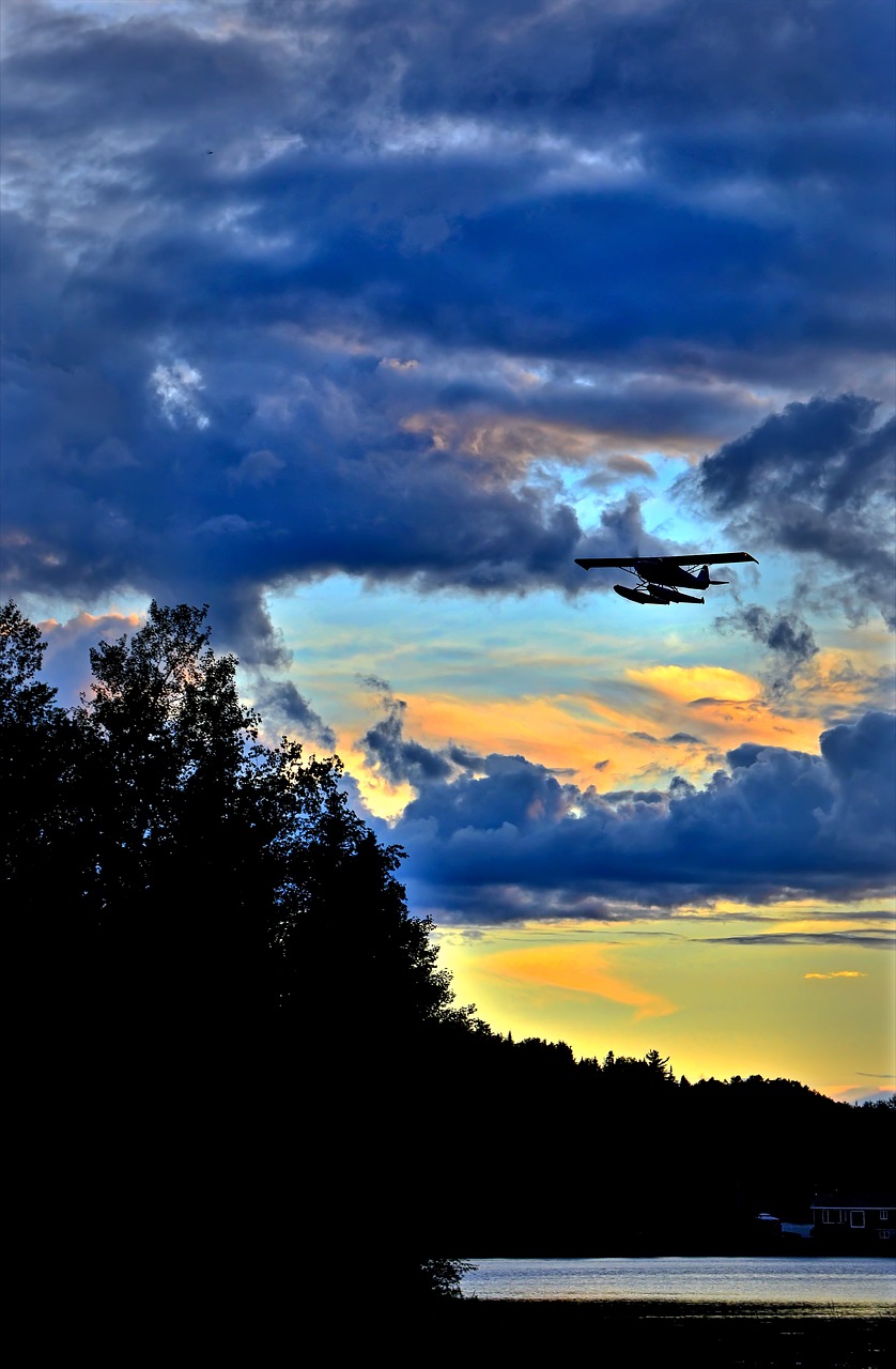 seaplane landscape nature free photo