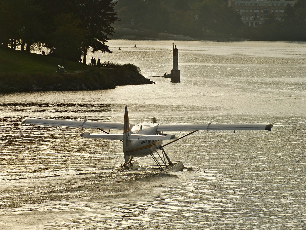 seaplane  take-off  water free photo