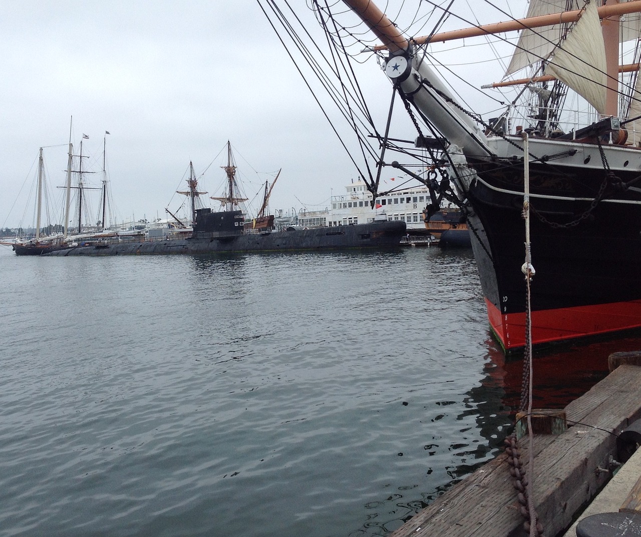 seaport ships submarine free photo