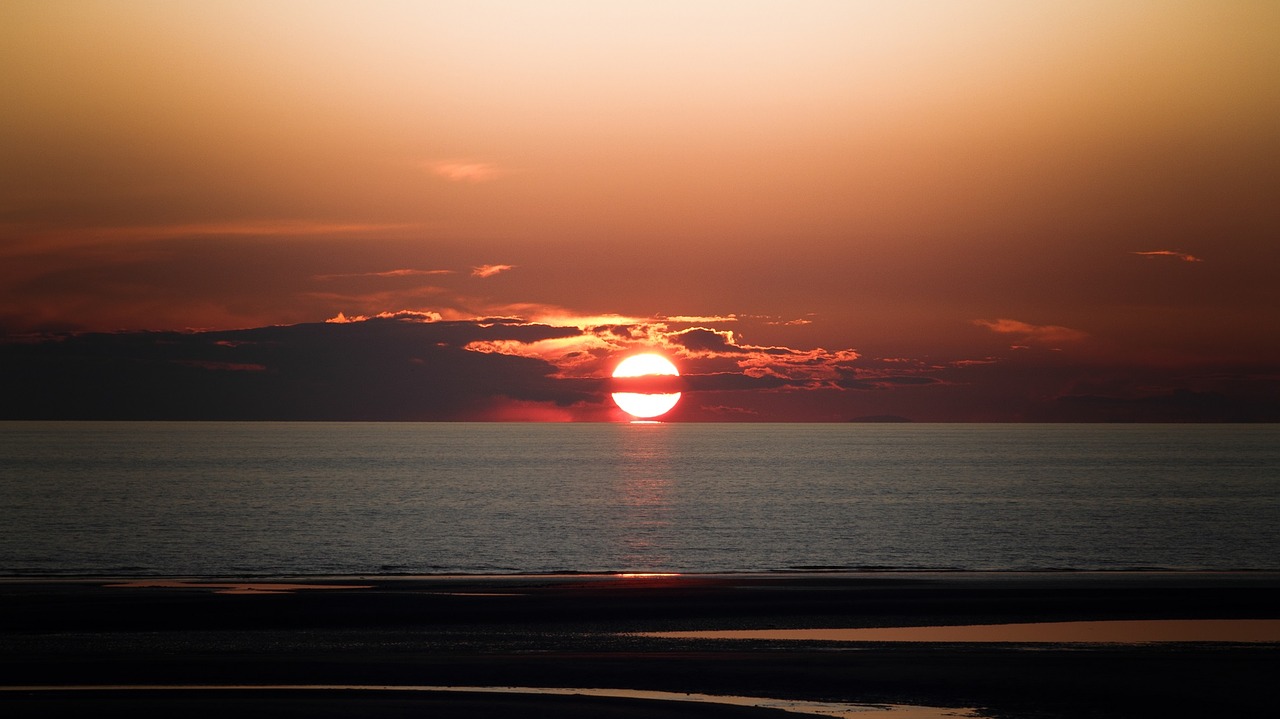 seascape sunset ocean free photo