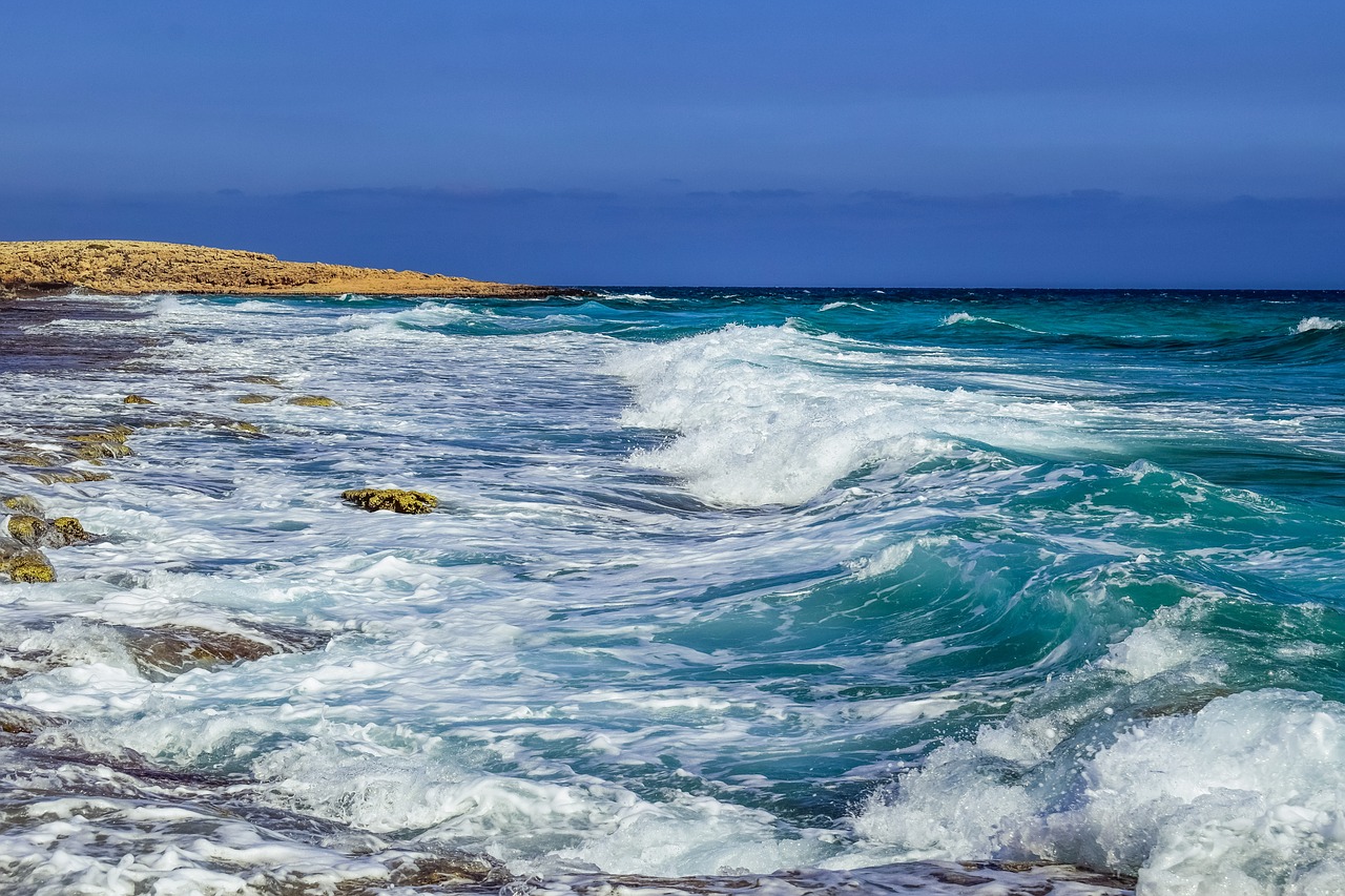 seascape rough sea waves free photo