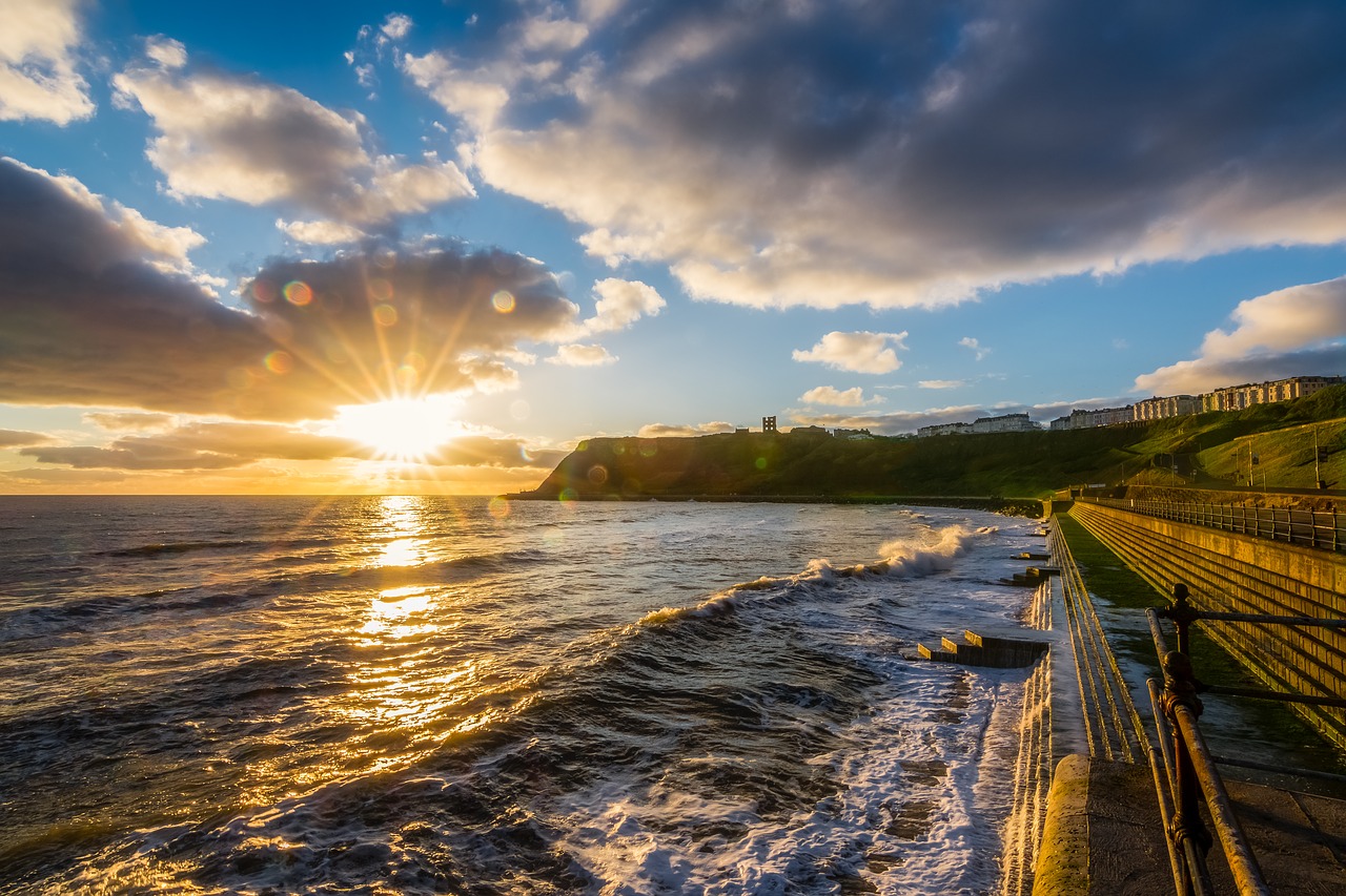 seascape rain shower free photo