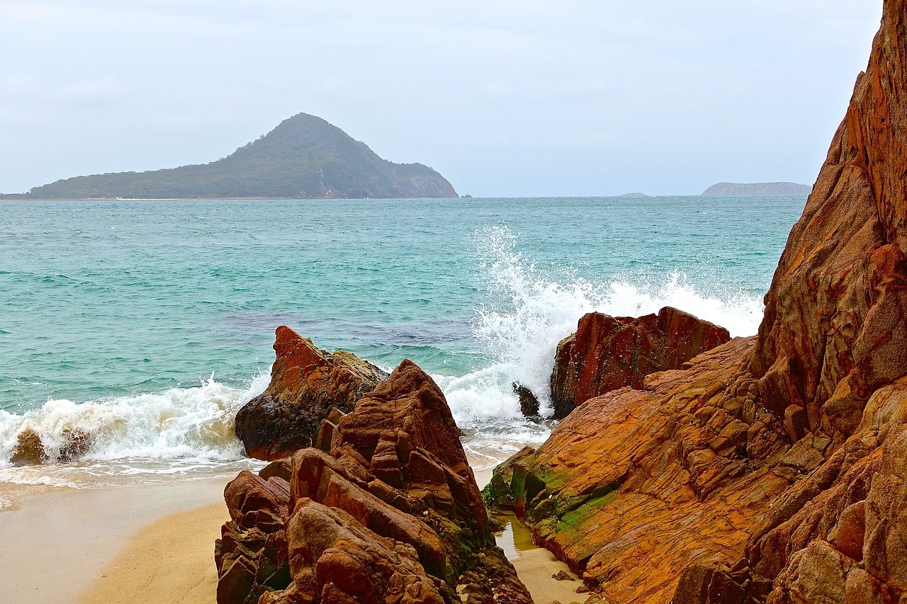 seascape nelson bay island free photo