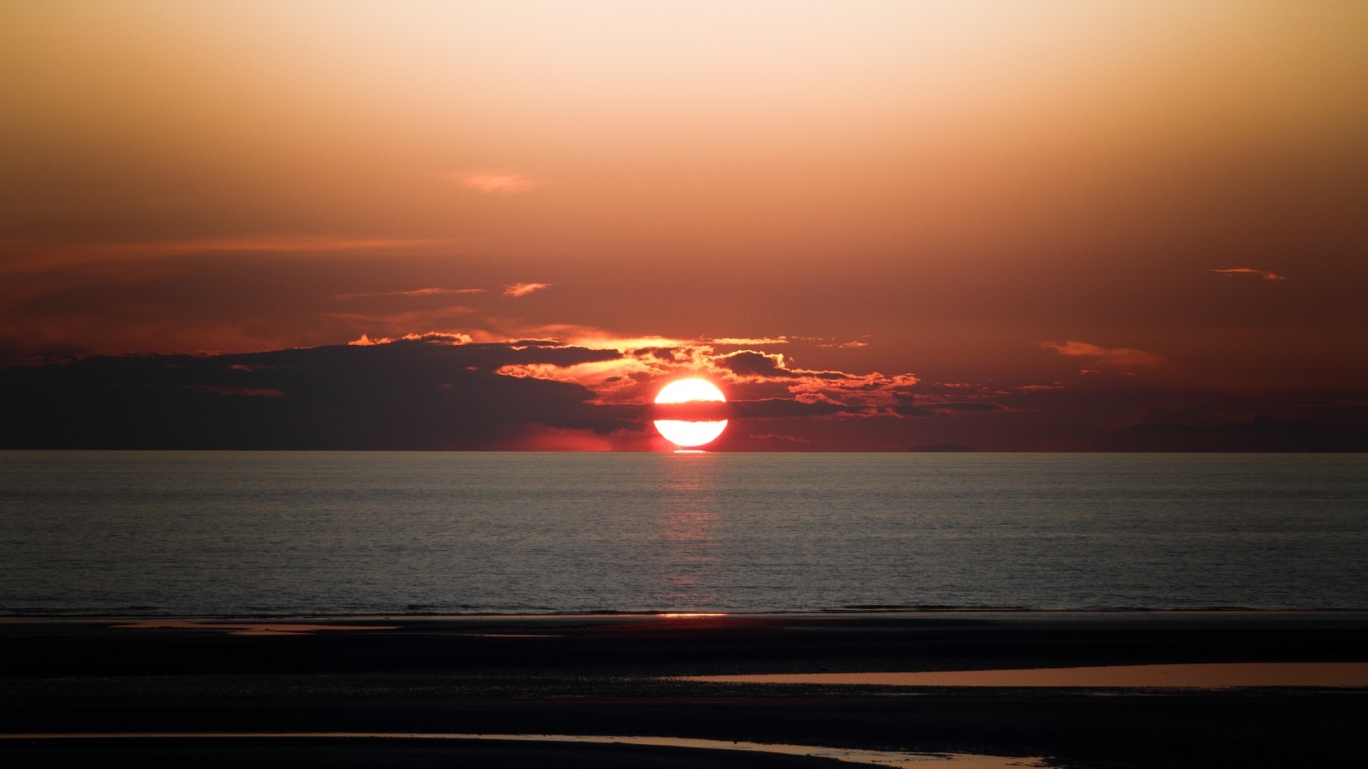 sunset ocean seascape free photo