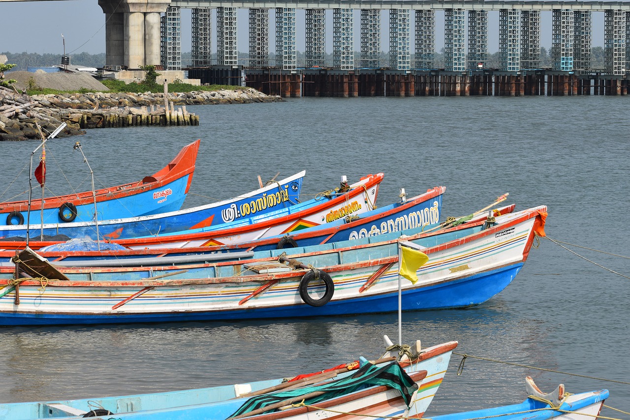 seashore  boats  fishing free photo