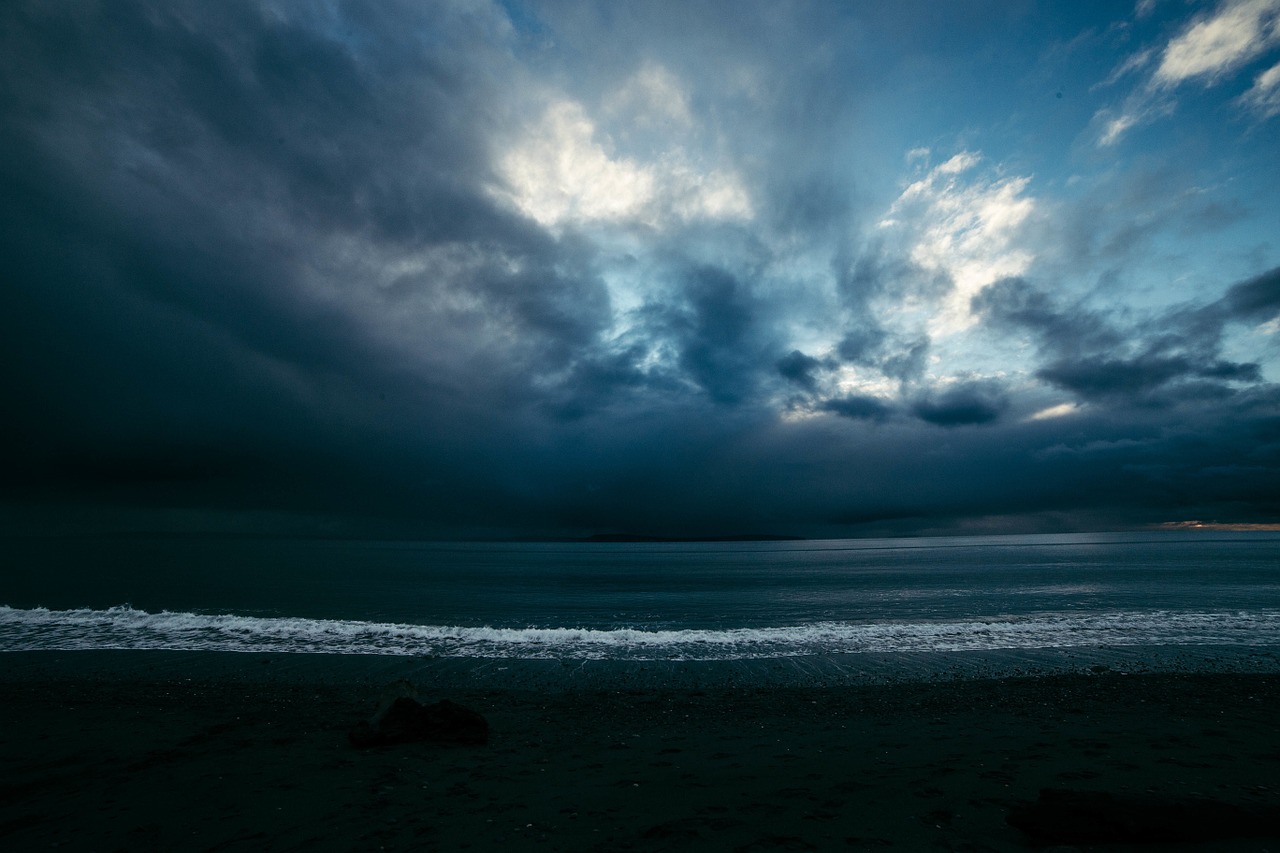 seaside stormy sky sea free photo