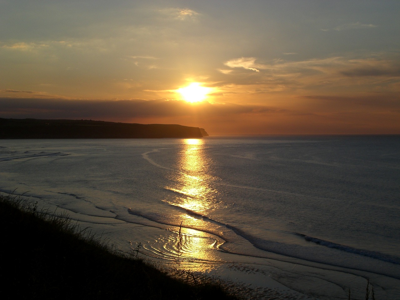 seaside sunset coast free photo