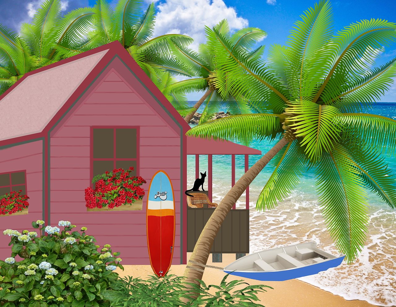 seaside small house house free photo