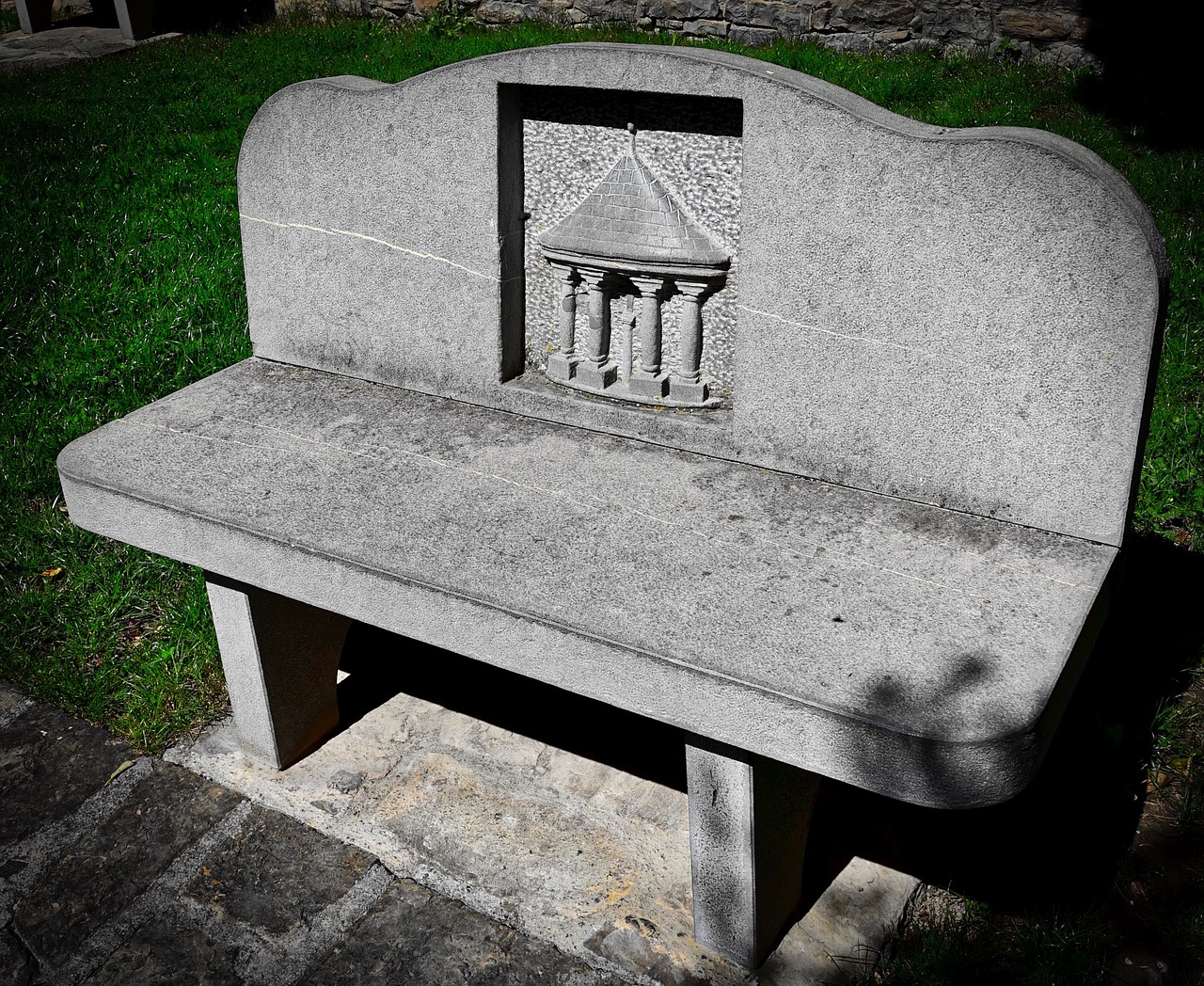 seat stone bench free photo