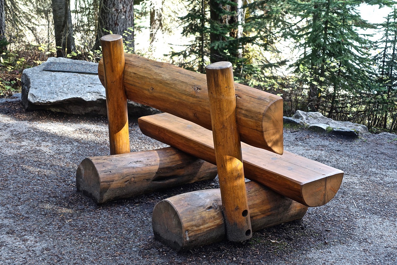 seat wooden outdoors free photo