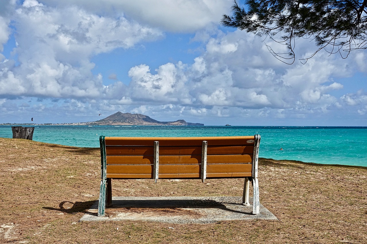 seat tranquil sea free photo