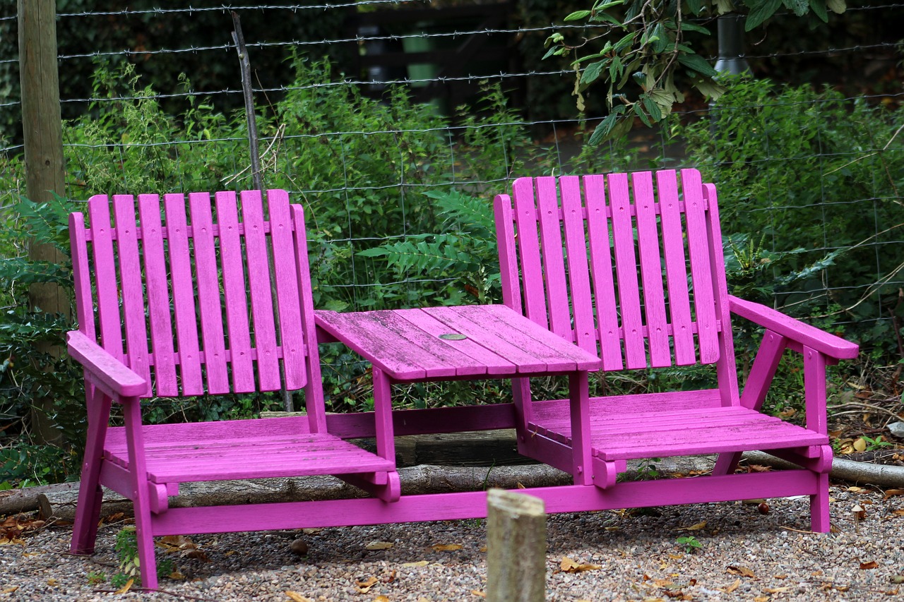 seat bench pink free photo