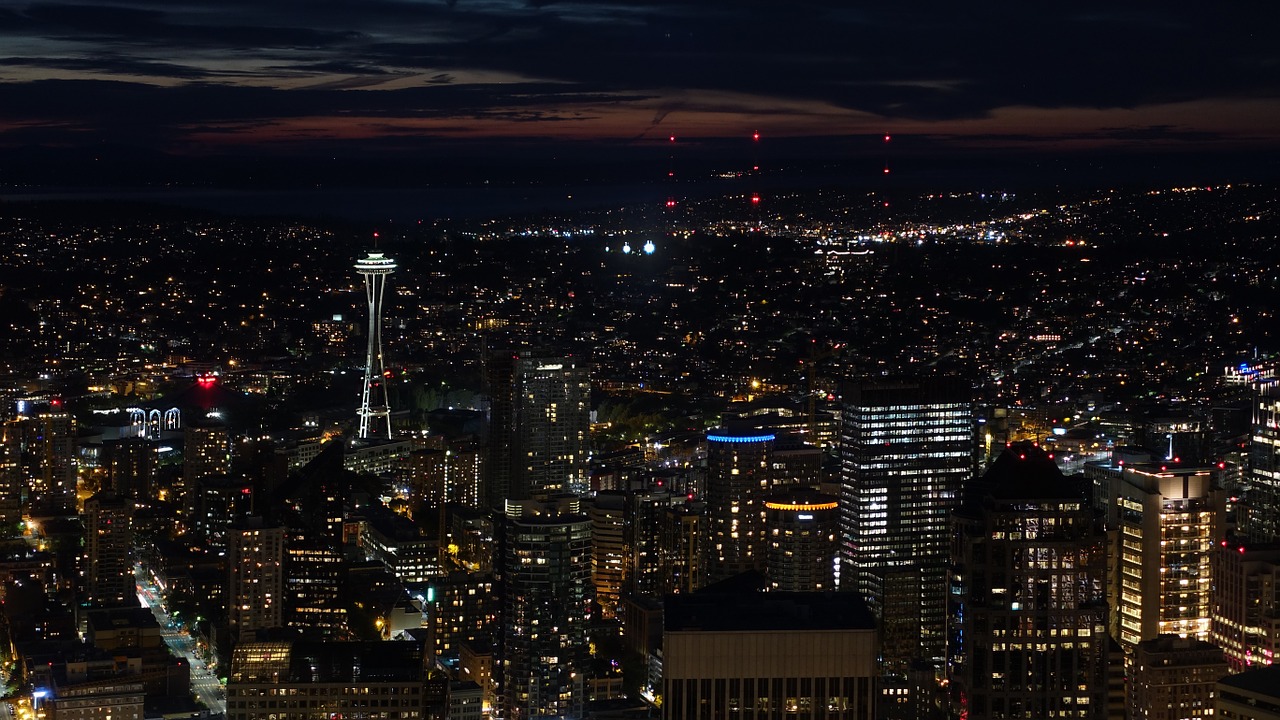 seattle aerial view panorama free photo