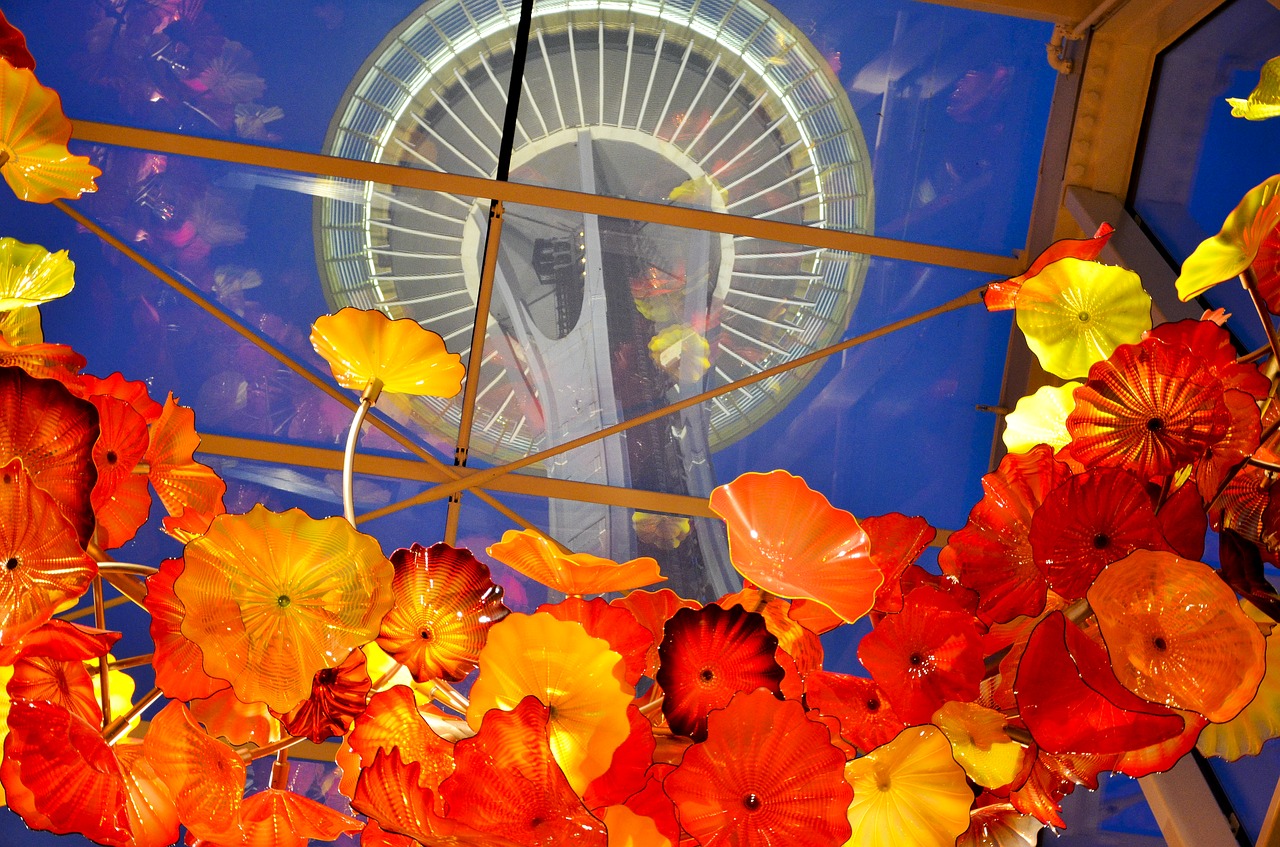seattle space needle chihuly garden and glass free photo