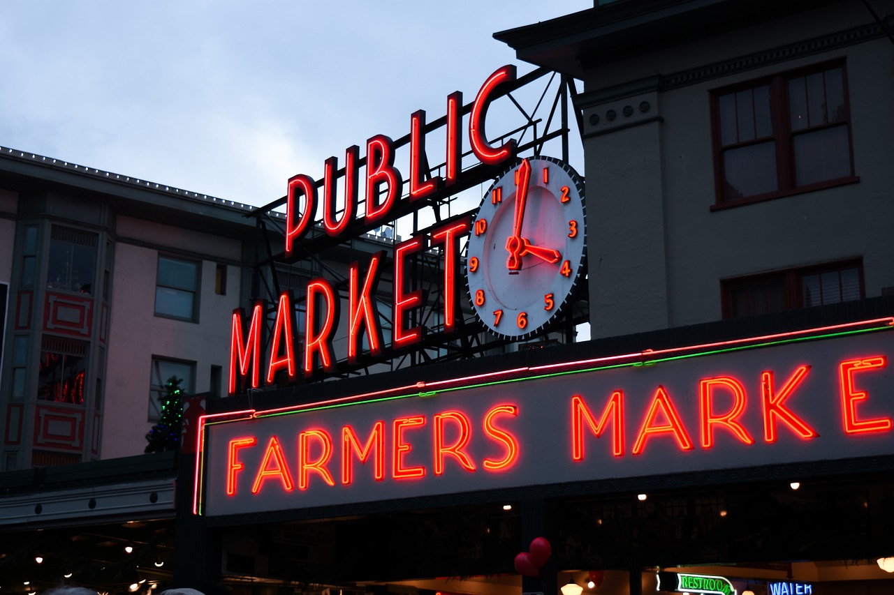 seattle  city  neon free photo