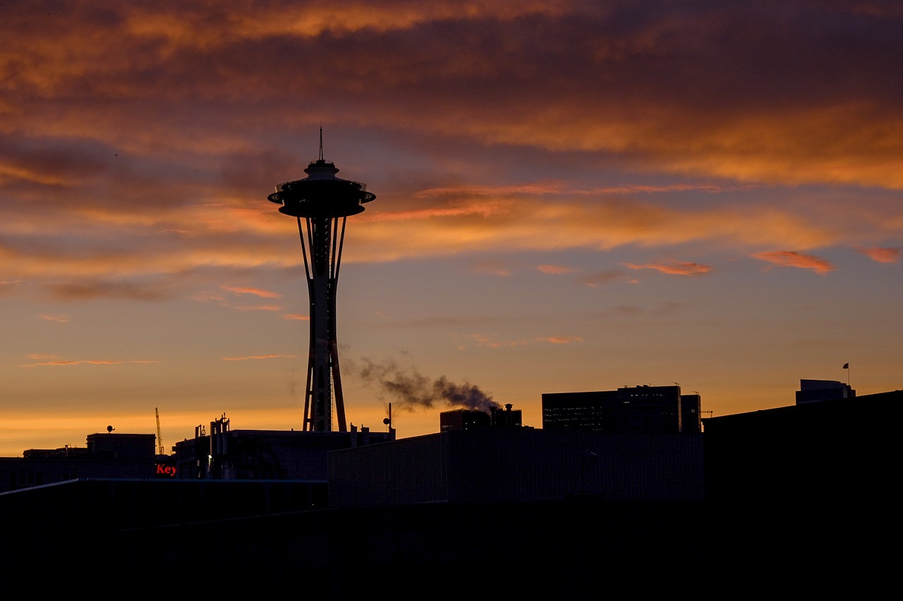 seattle  space needle  dawn free photo