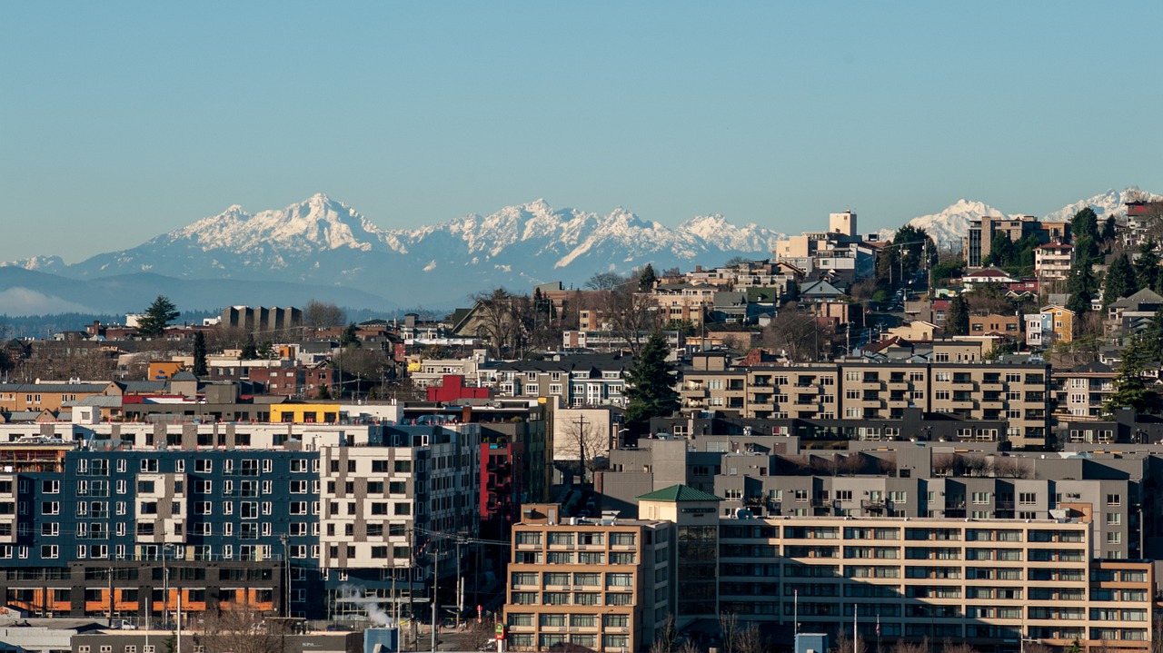 seattle  city  mountains free photo