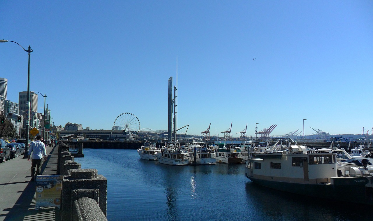 seattle harbor boats free photo