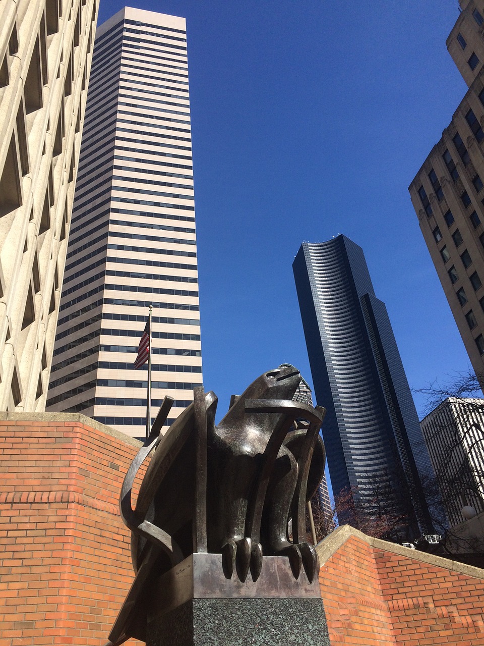 seattle skyscrapers sculpture free photo