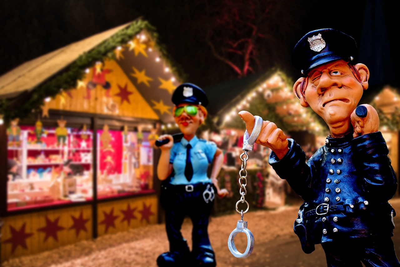 security christmas market police free photo