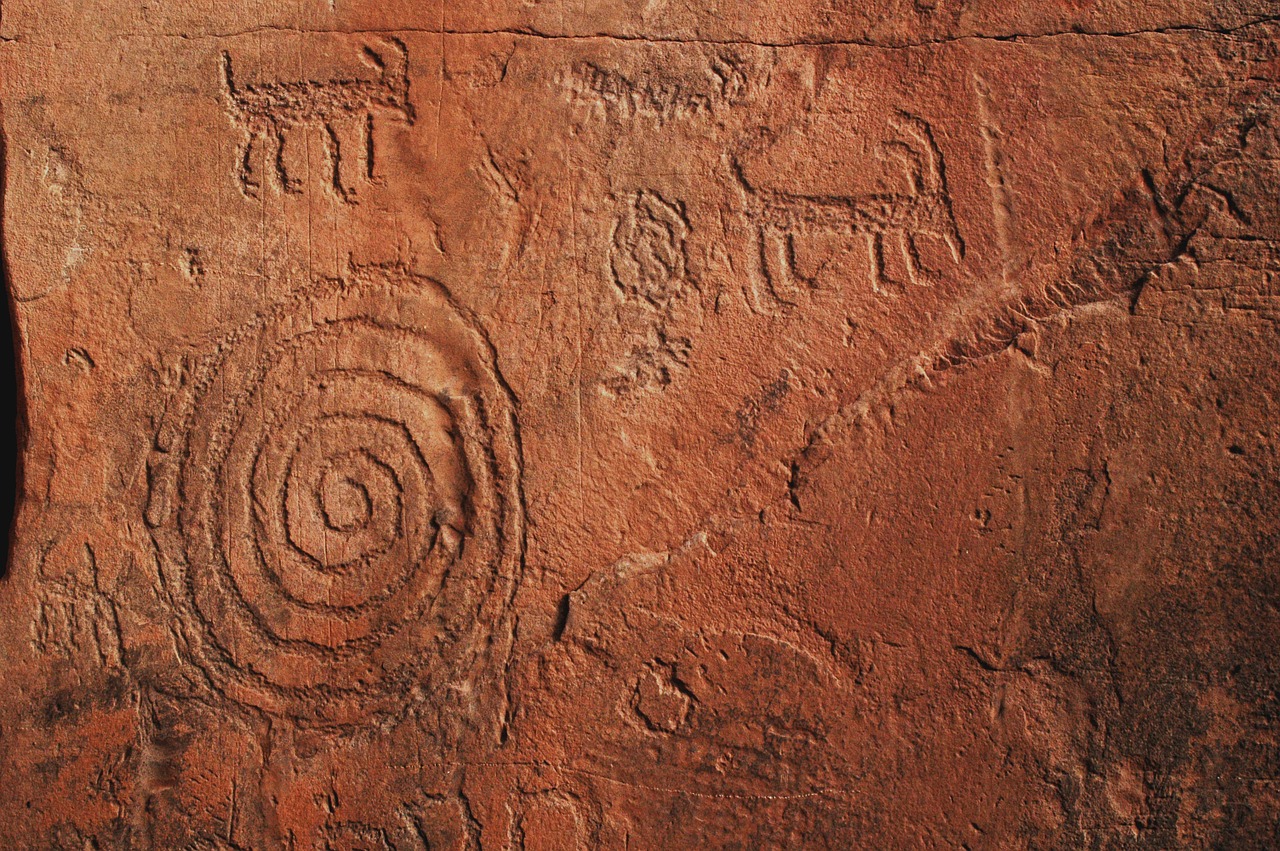 sedona native american rock art spiral free photo