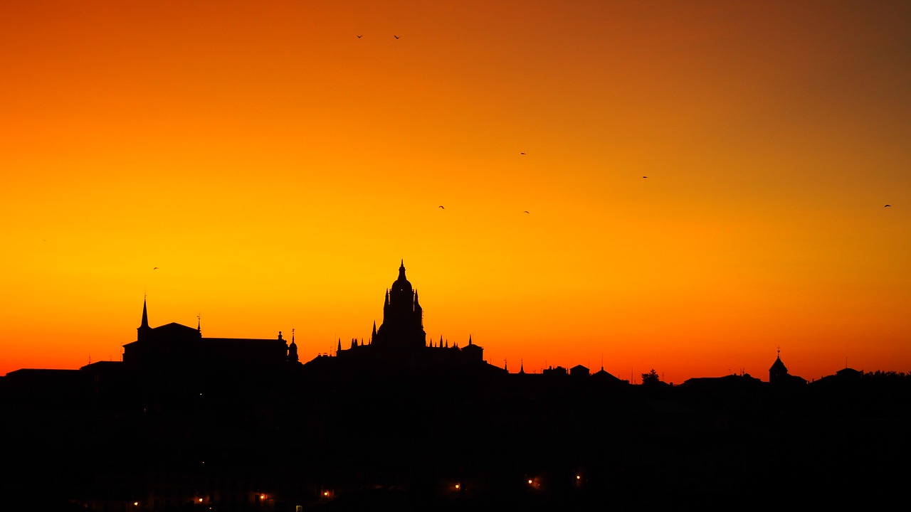 segovia cathedral sunset free photo