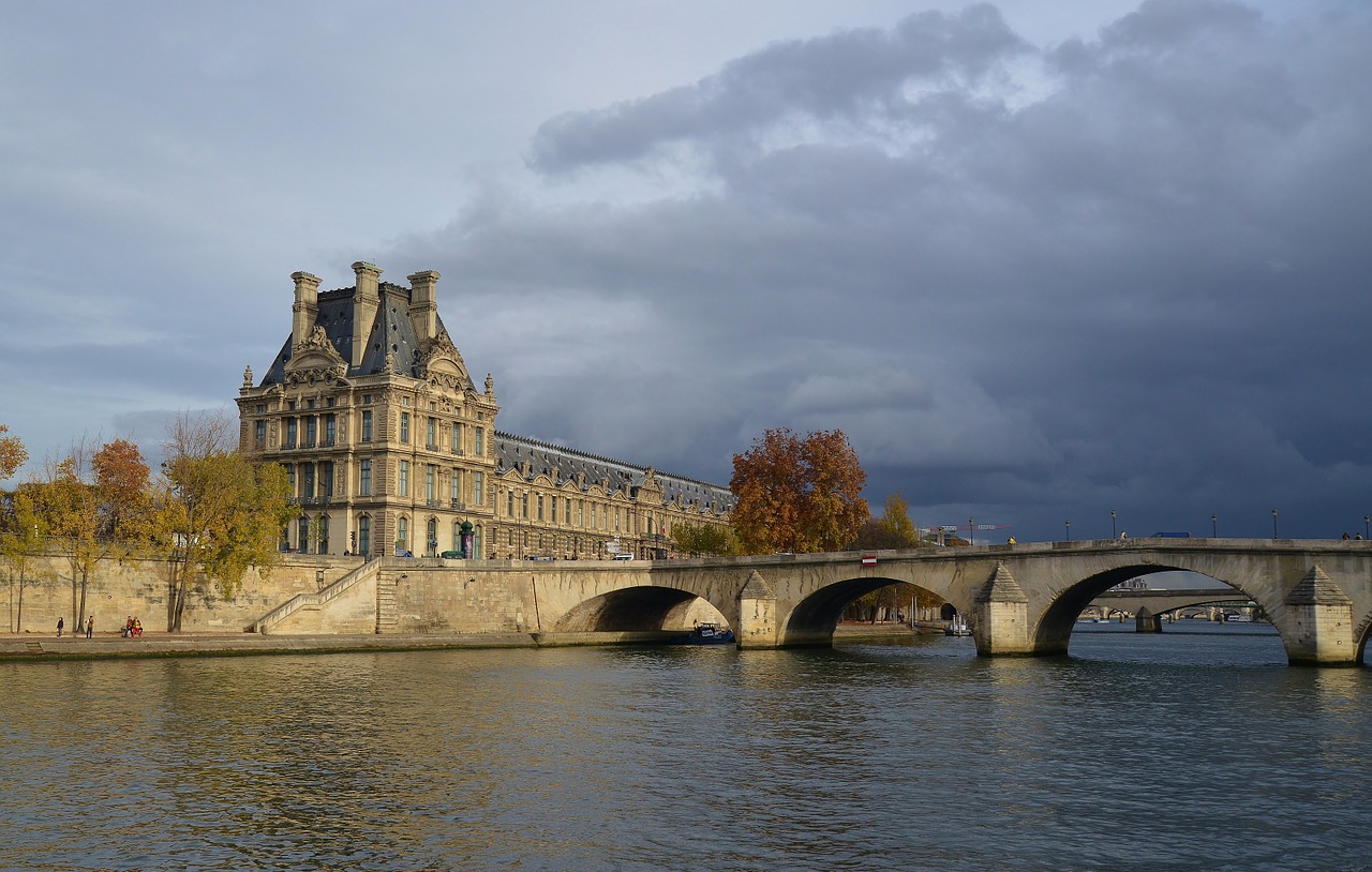 seine river bridge paris free photo