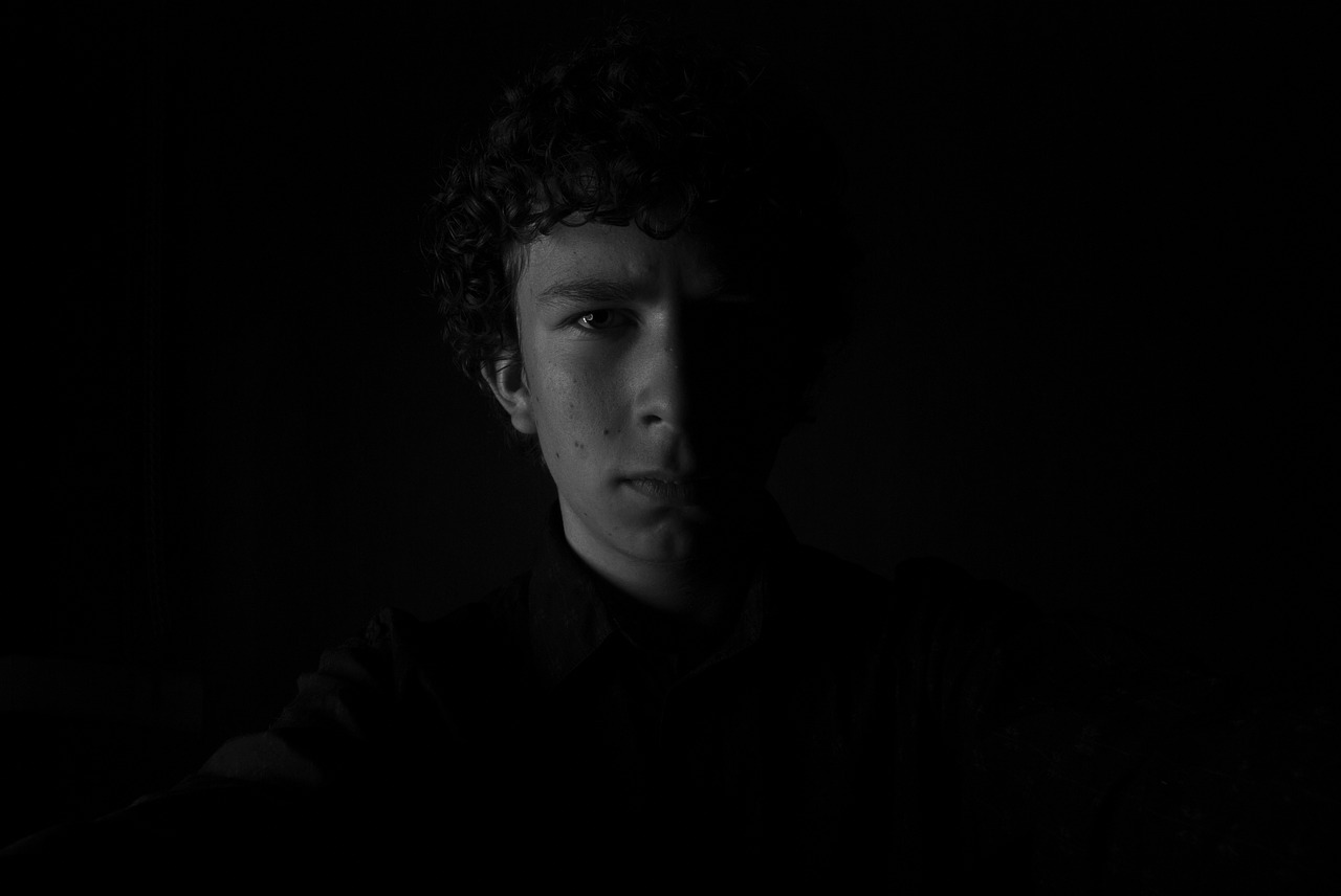 self-portrait monochrome black free photo
