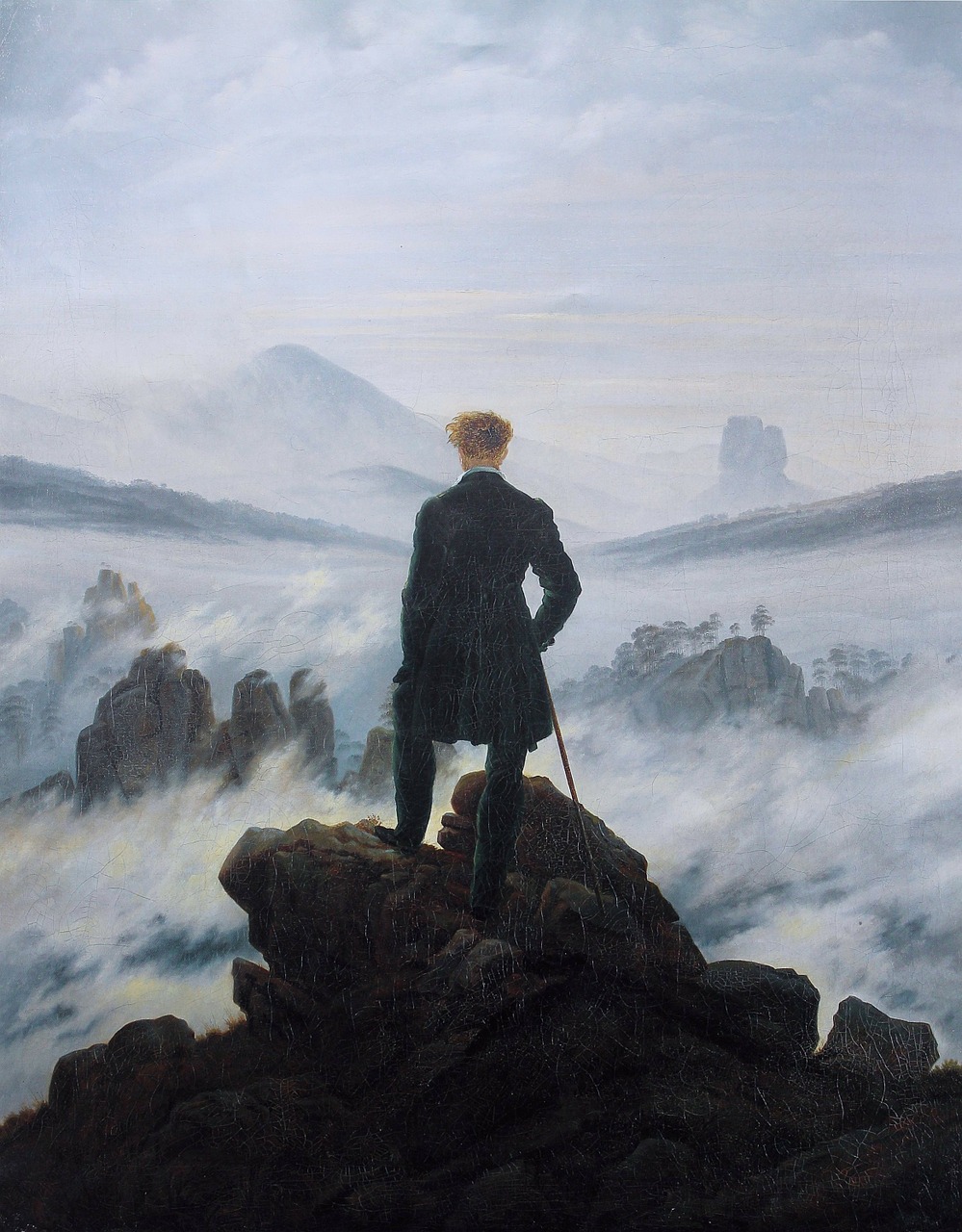 self portrait wanderer above the sea of fog caspar david friedrich free photo
