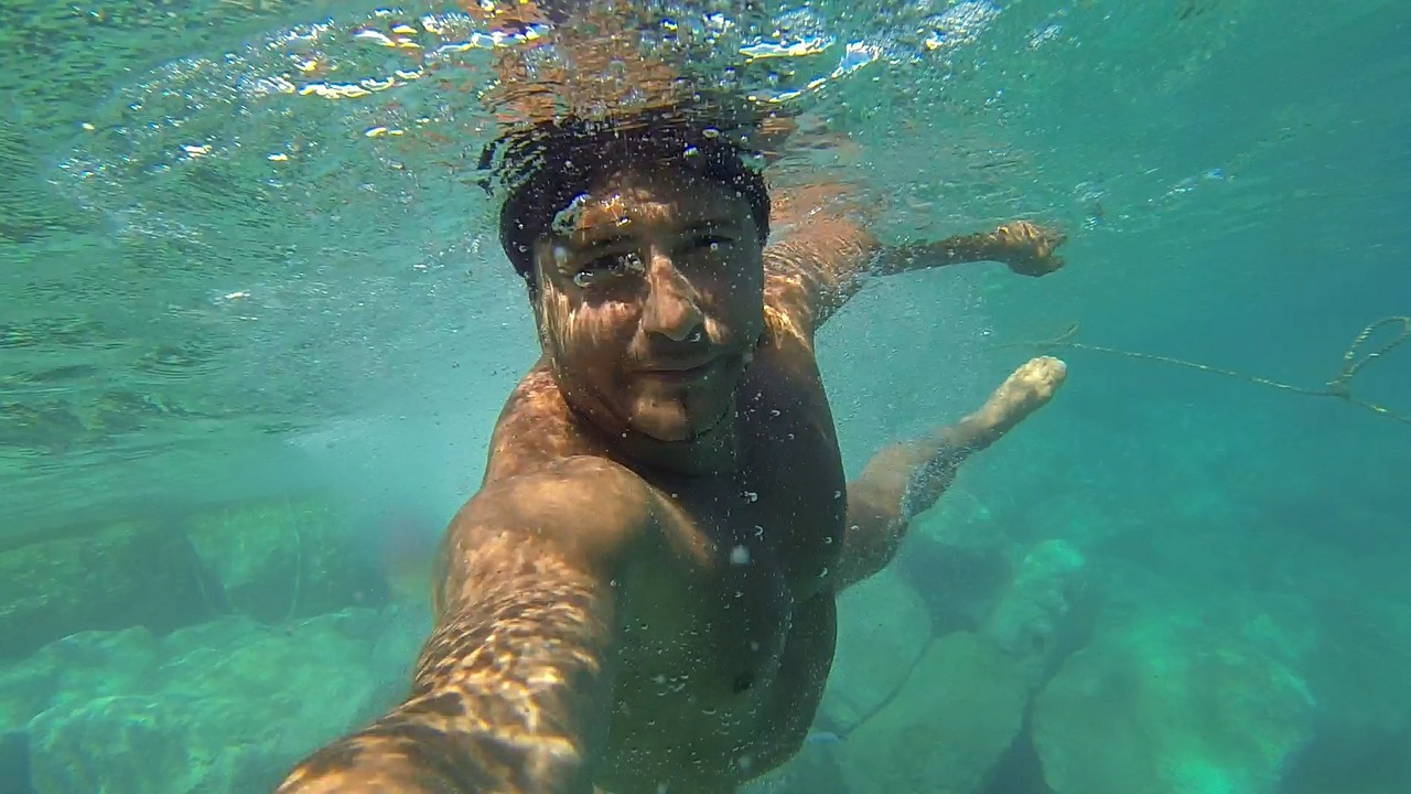 selfie swimming snorkel free photo