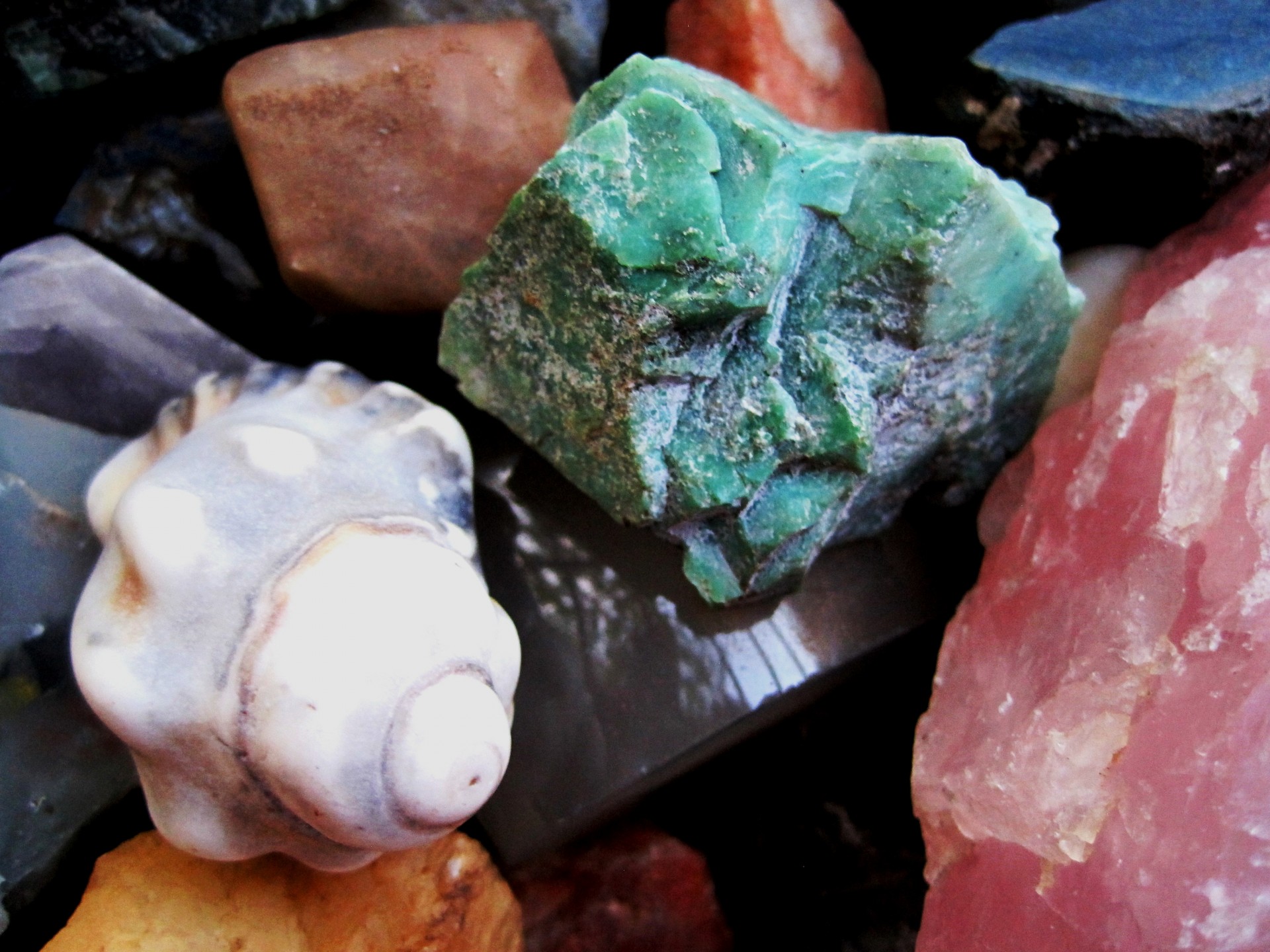 stones,collection,semi-precious,assorted,quartz,agate,crystal,shell,white,s...
