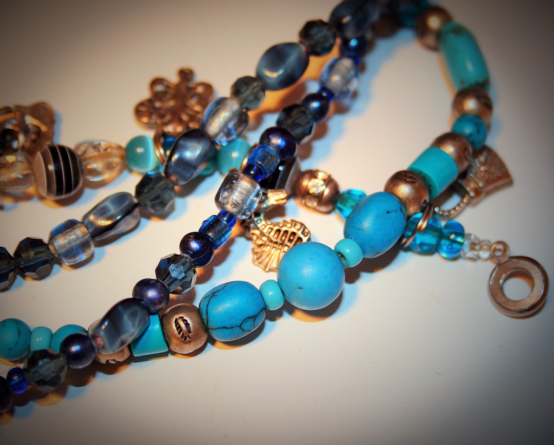 beads blue glass free photo