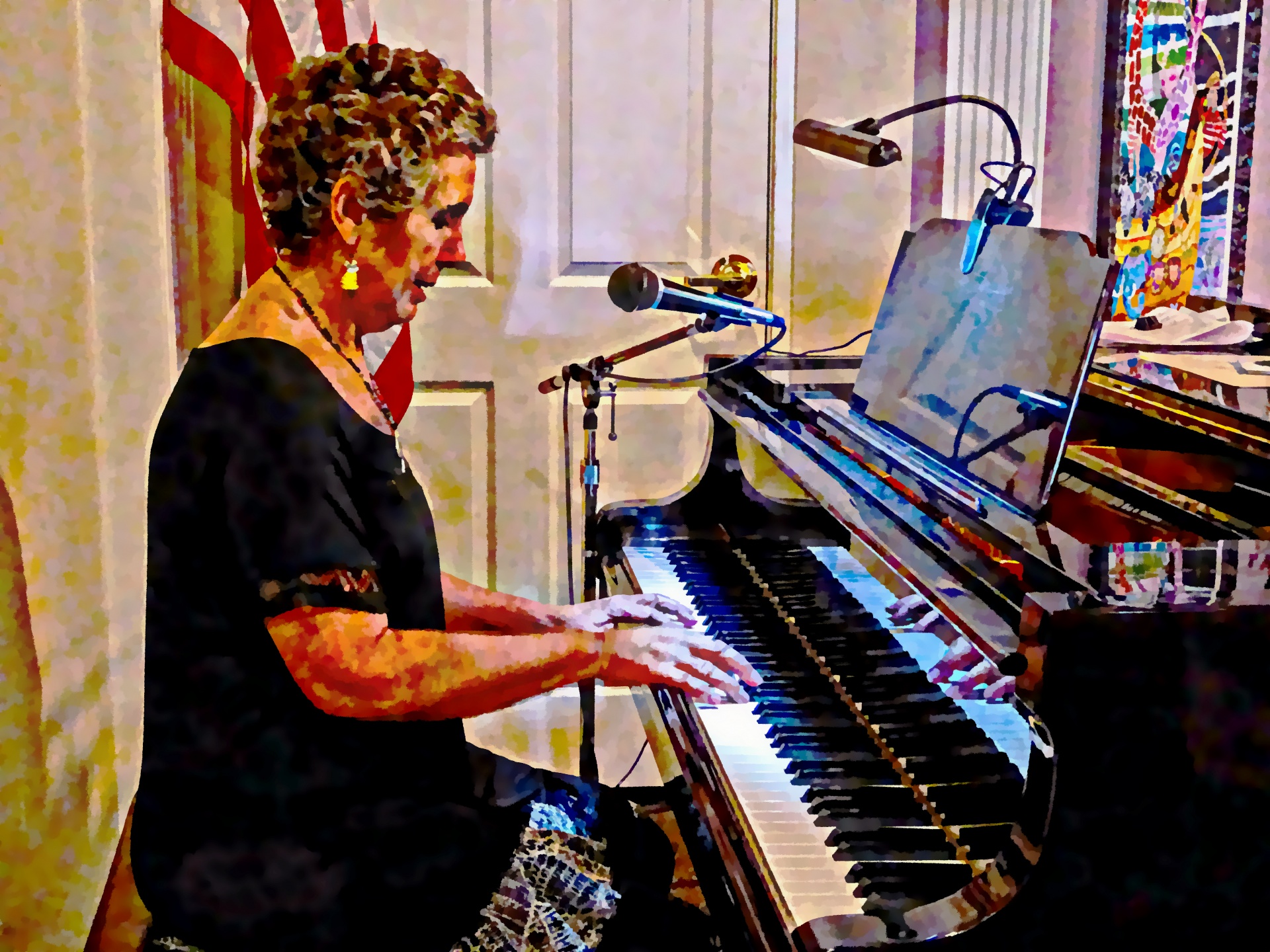 woman senior piano free photo