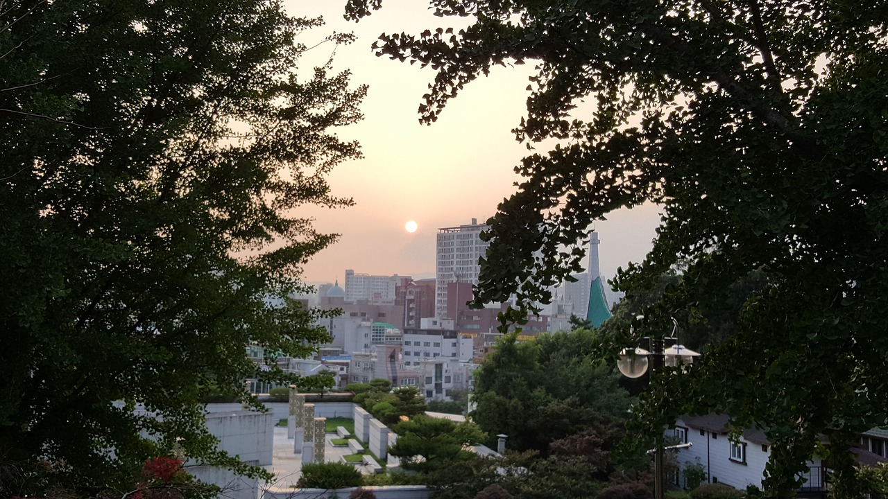 seoul glow sunset free photo