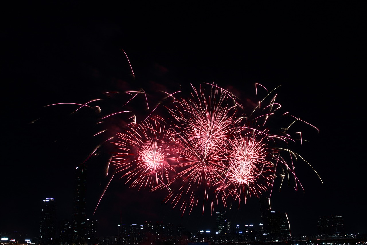 seoul international fireworks festival the night sky yeouido free photo