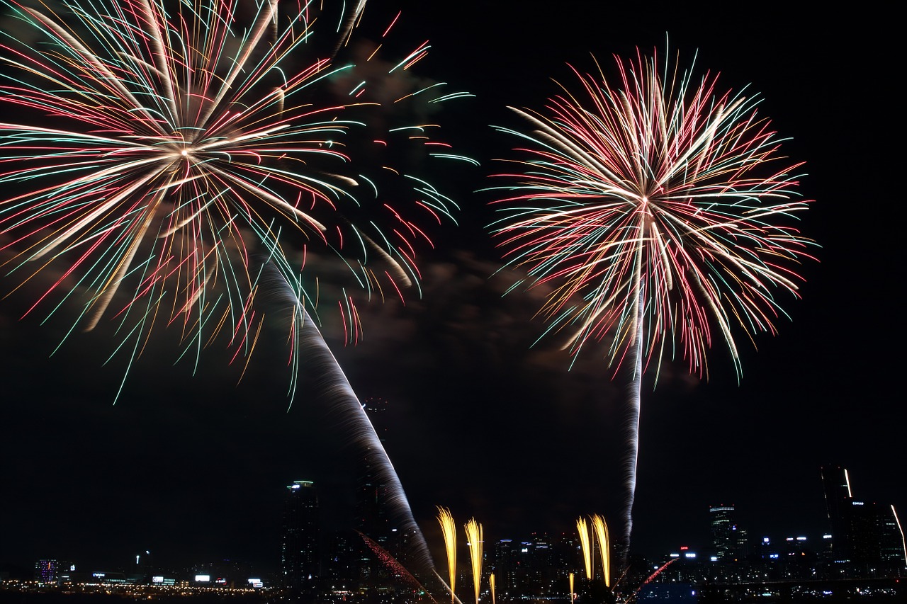 seoul international fireworks festival the night sky yeouido free photo