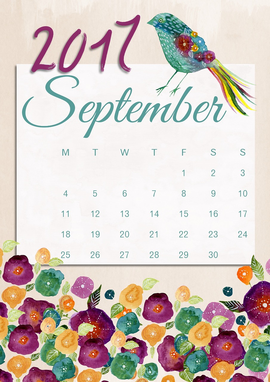 september calendar 2017 free photo