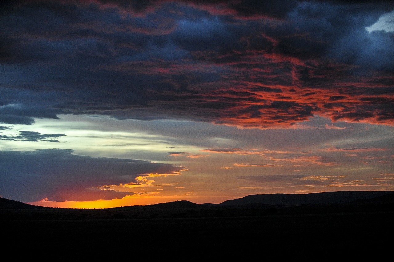 serengeti sunset landscape colorful free photo