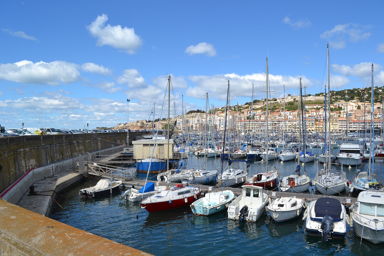 sète port boats free photo