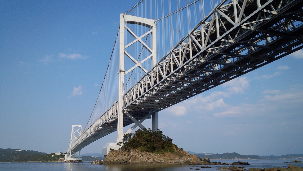 seto inland sea seto ohashi bridge look up free photo
