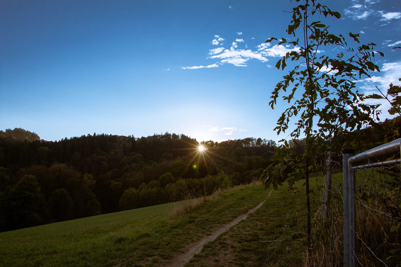 setting sun sunset evening sky free photo