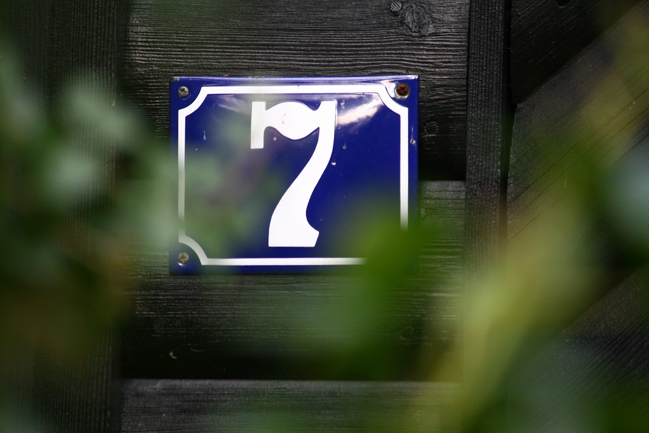 seven house number number free photo
