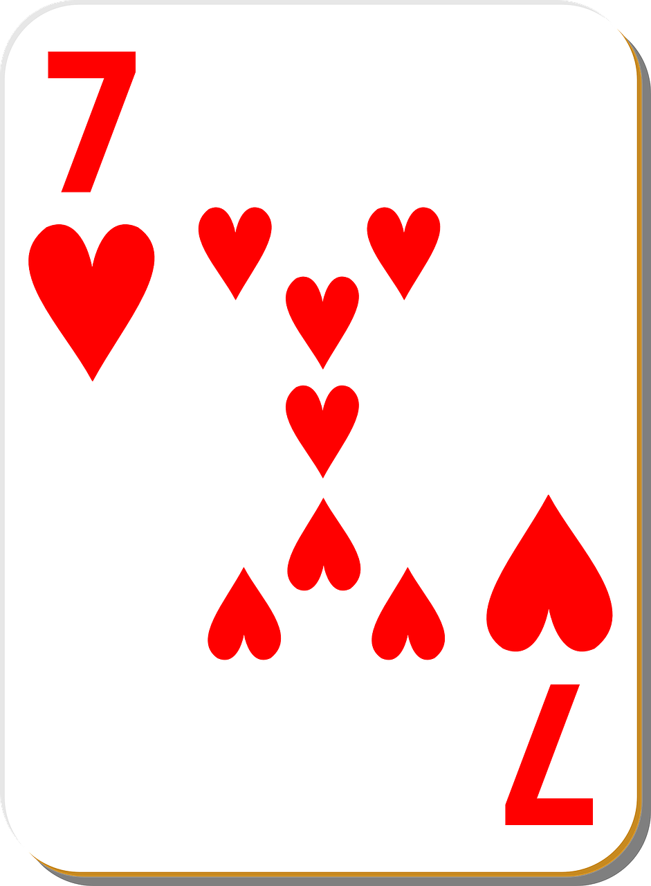 seven,hearts,7,playing,cards,card,games,game,recreation,free vector graphics,free pictures, free photos, free images, royalty free, free illustrations, public domain