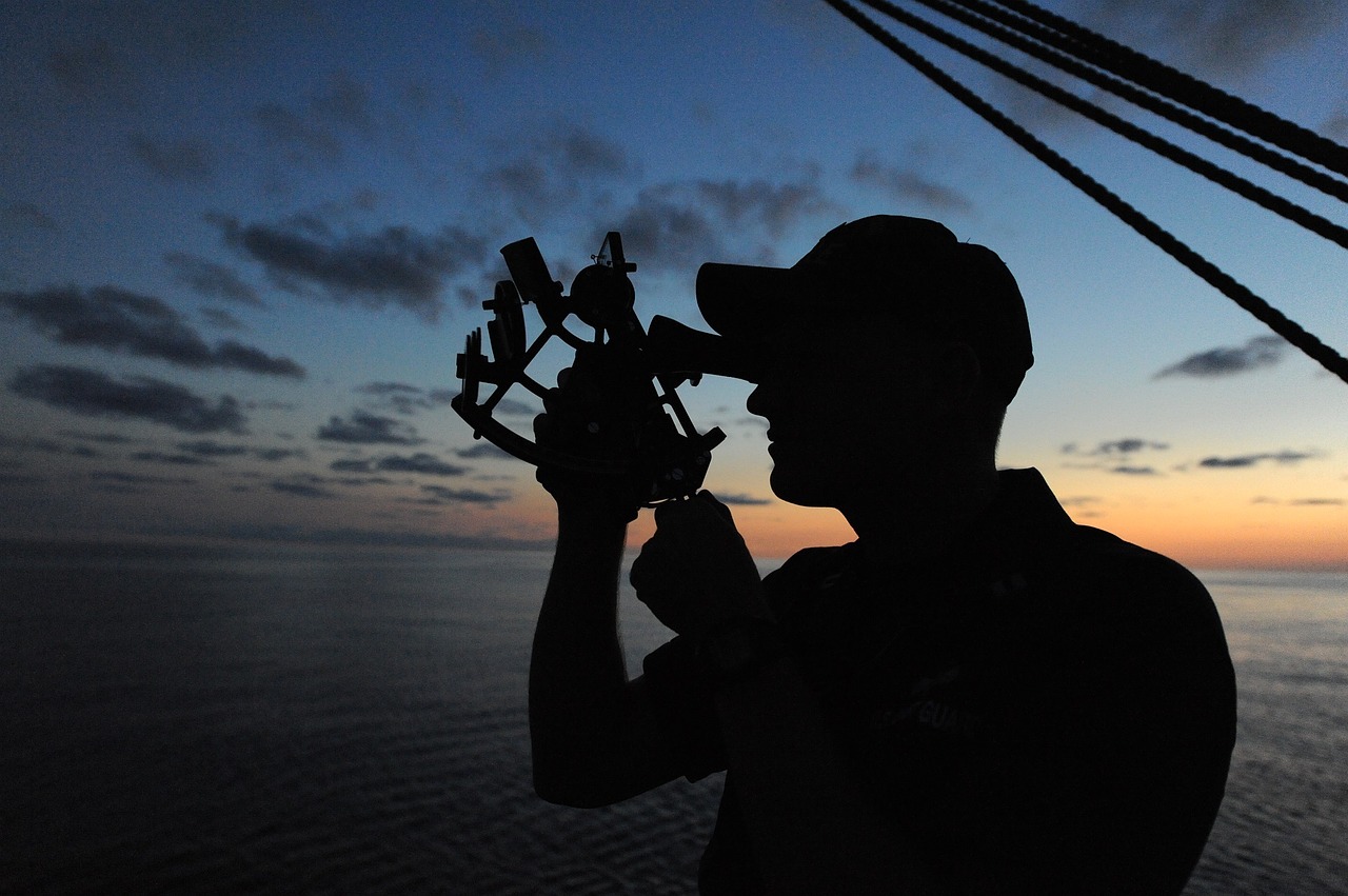 sextant sunset silhouette free photo