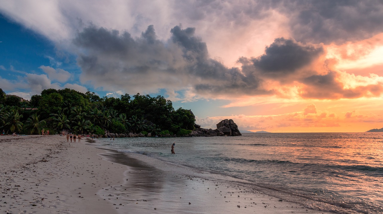 seychelles  paradise  sunset free photo