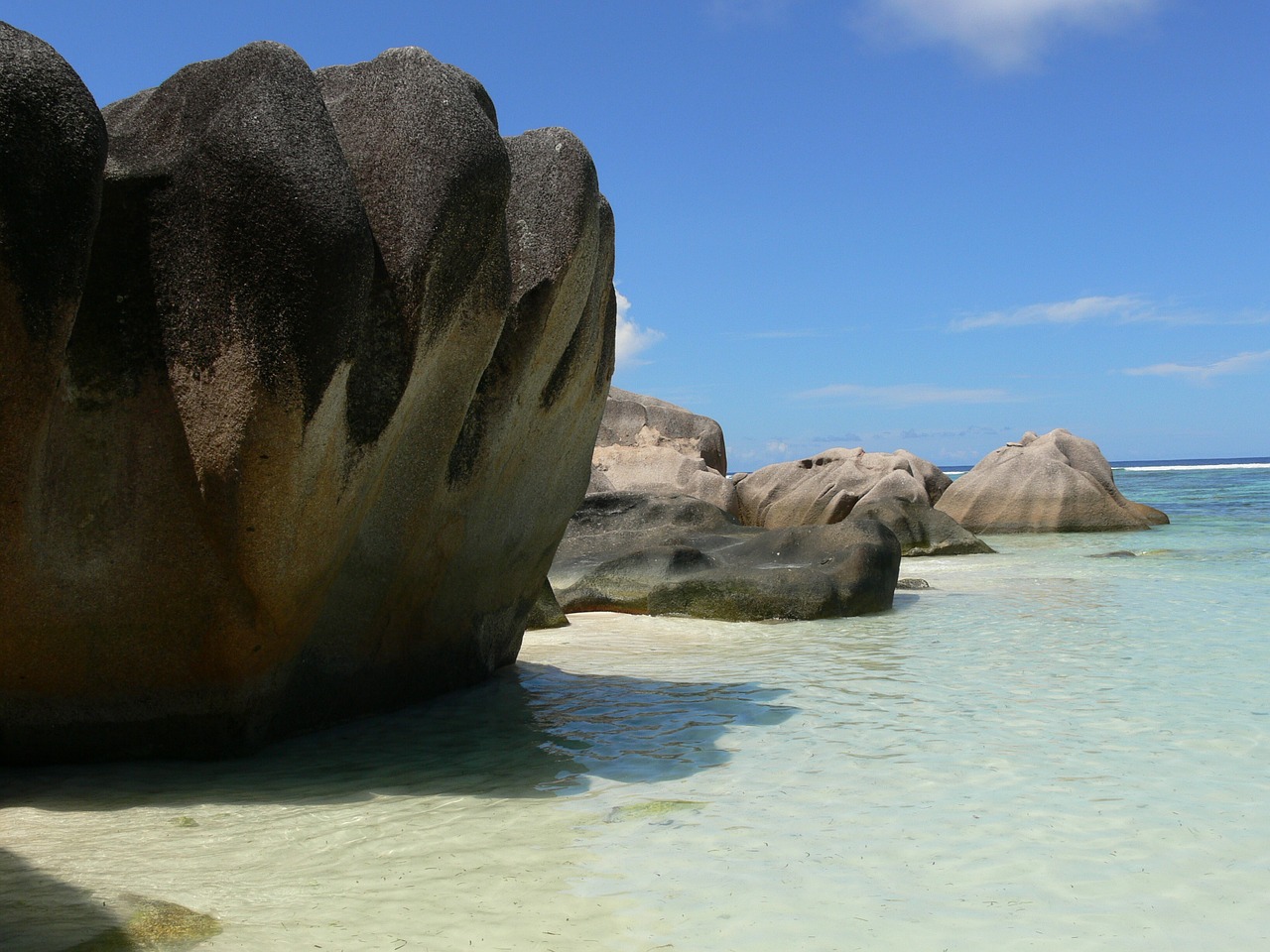 seychelles beach rocks free photo