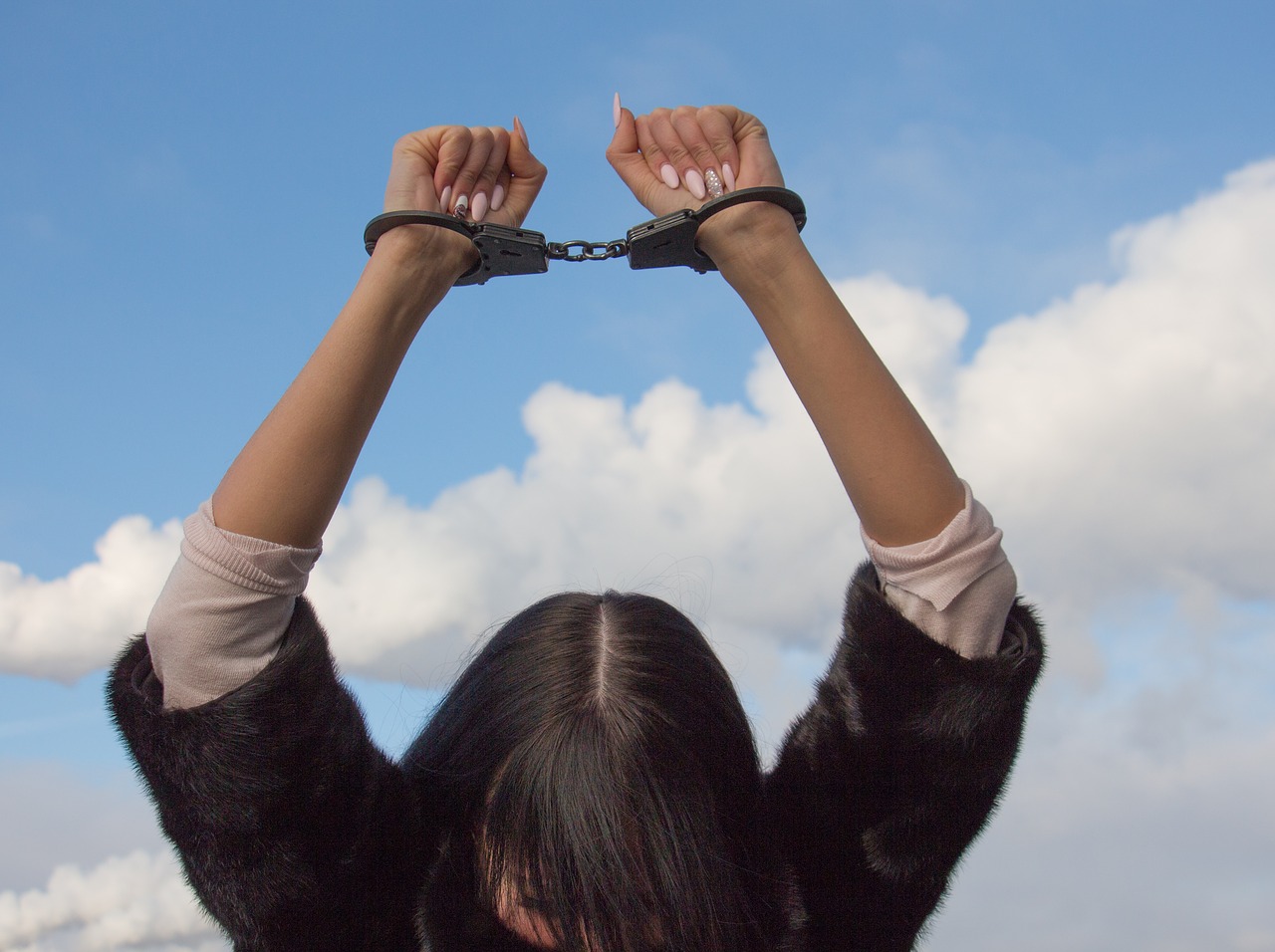 shackles conclusion arrested woman free photo